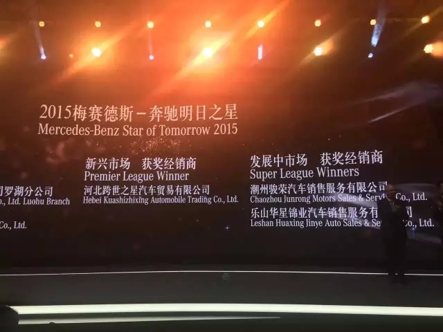 感恩有您 與星同行！樂山華星錦業(yè)奔馳榮膺“2015年梅賽德斯-奔馳明日之星”大獎！_騰凱融資租賃